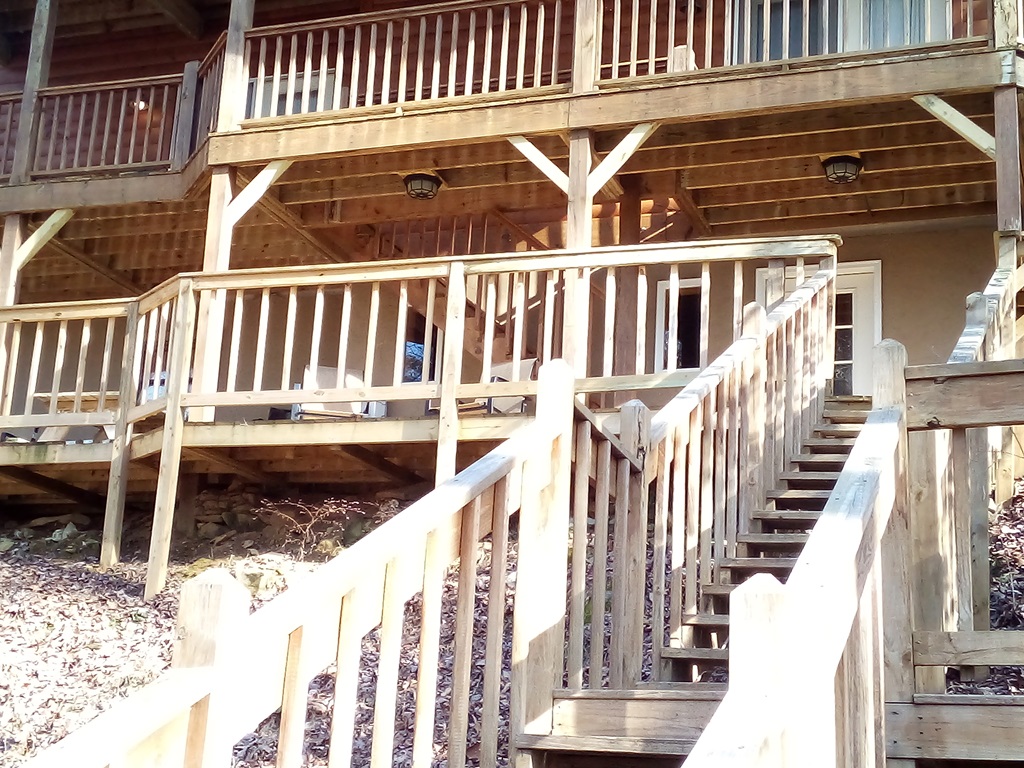 partial steps from cabin